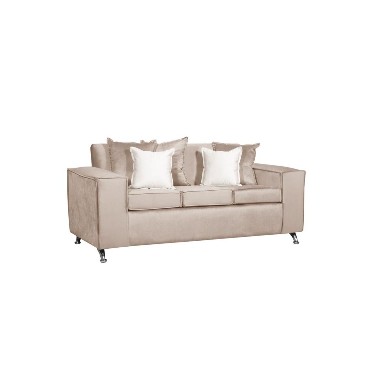 GENERICO - SOFA ROSES 3 CUERPOS BEIGE FELPA