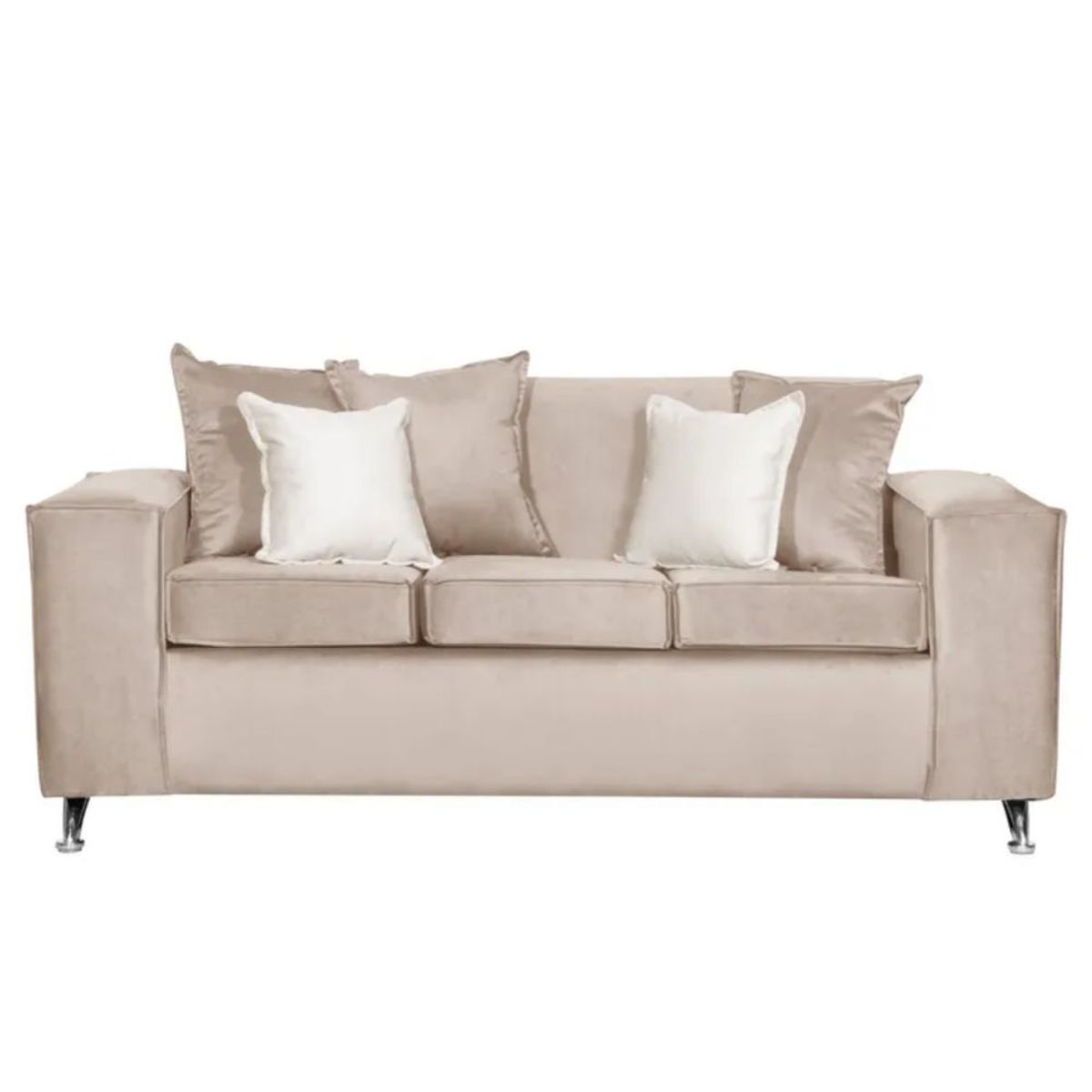 GENERICO - SOFA ROSES 3 CUERPOS BEIGE FELPA