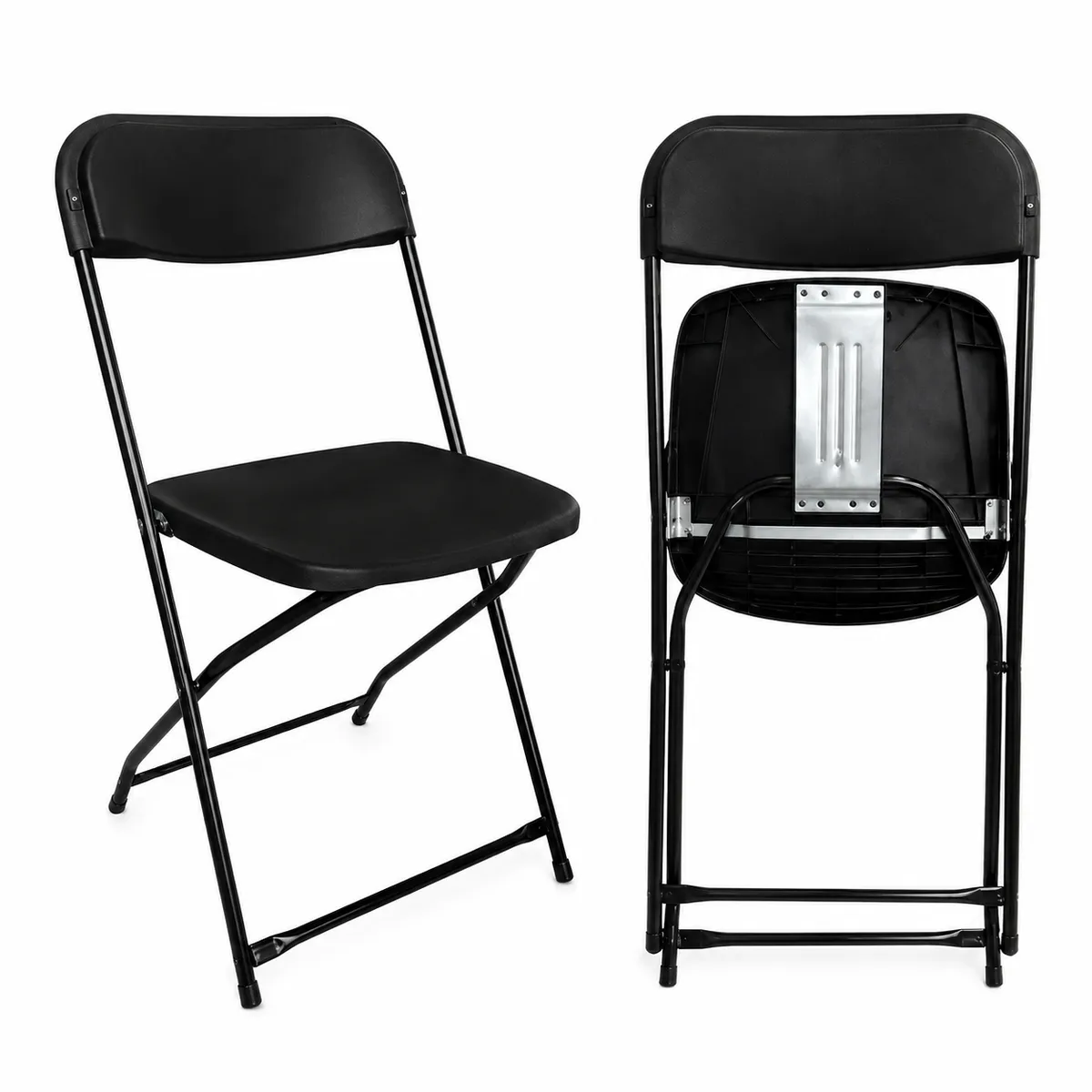 MOBOI - Silla Plegable Negra de Polipropileno y Metal Resistente