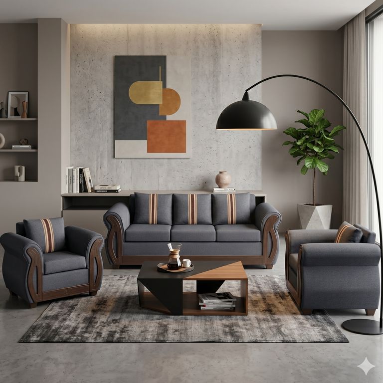 JUEGO DE LIVING 3-1-1 ISIDORA Negro mate