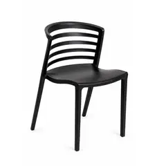 MOBOI - Silla Roma Negra de Polipropileno Resistente Moderna Apilable