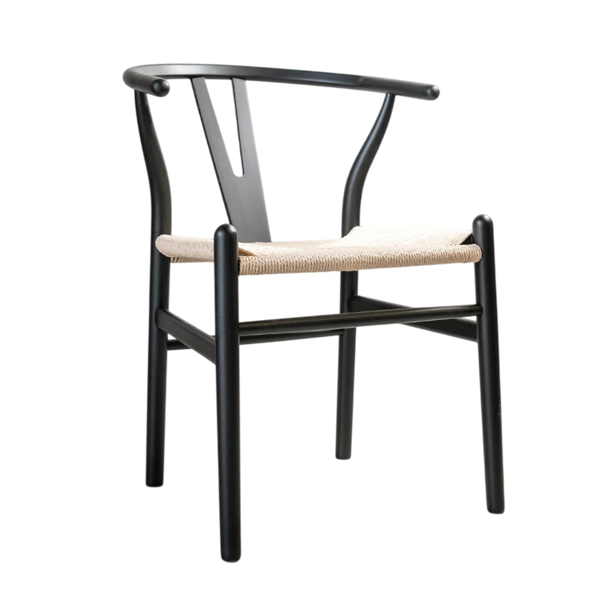 MOBOI - Pack 2 Sillas Wishbone Madera Negra