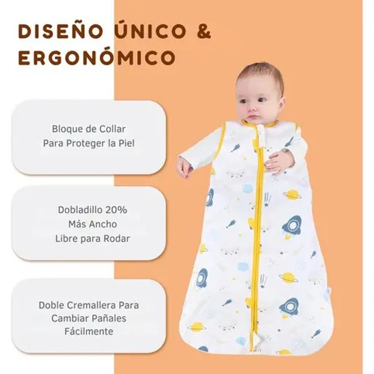 GENERICO - Saco De Dormir Para Bebés, De Algodón Sin Mangas, De 0 A 18