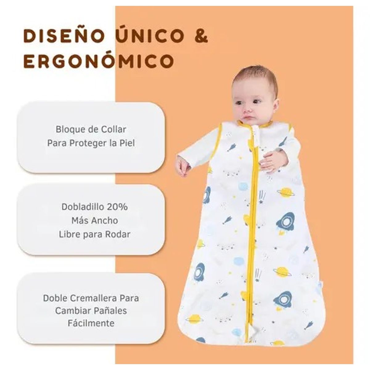 GENERICO - Saco De Dormir Para Bebés, De Algodón Sin Mangas, De 0 A 18