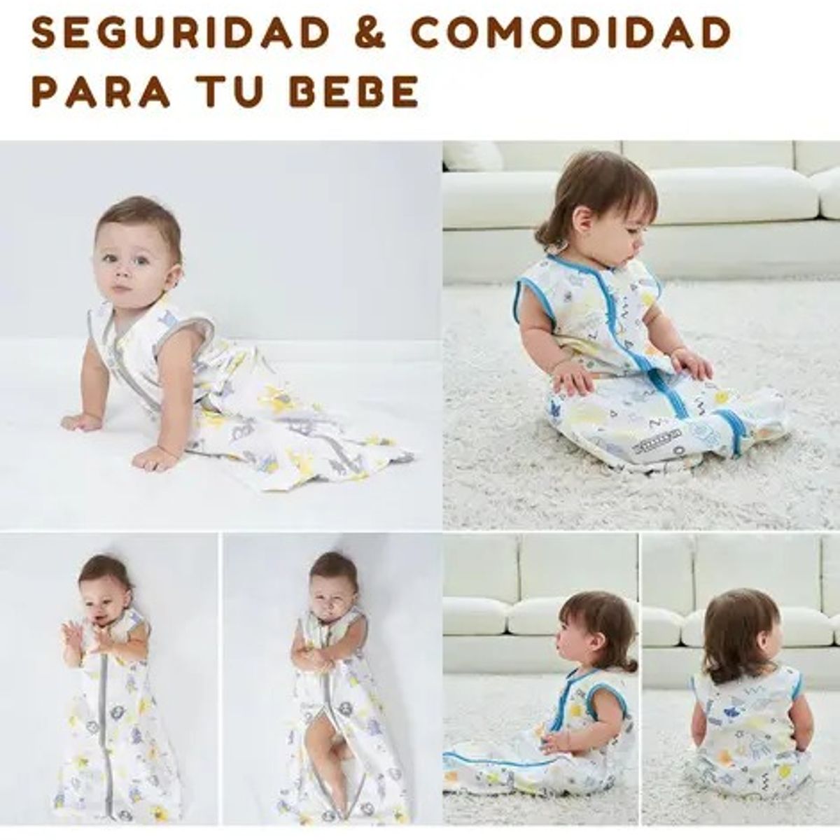 GENERICO - Saco De Dormir Para Bebés, De Algodón Sin Mangas, De 0 A 18
