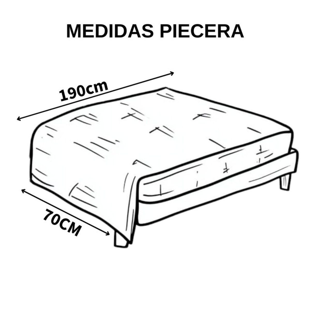 GENERICO - Juego De Piecera Peluda Texturizada Medida 70x190cm Pie De Cama Blanco