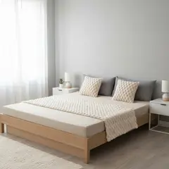 GENERICO - Juego De Piecera Peluda Texturizada Medida 70x190cm Pie De Cama Crema