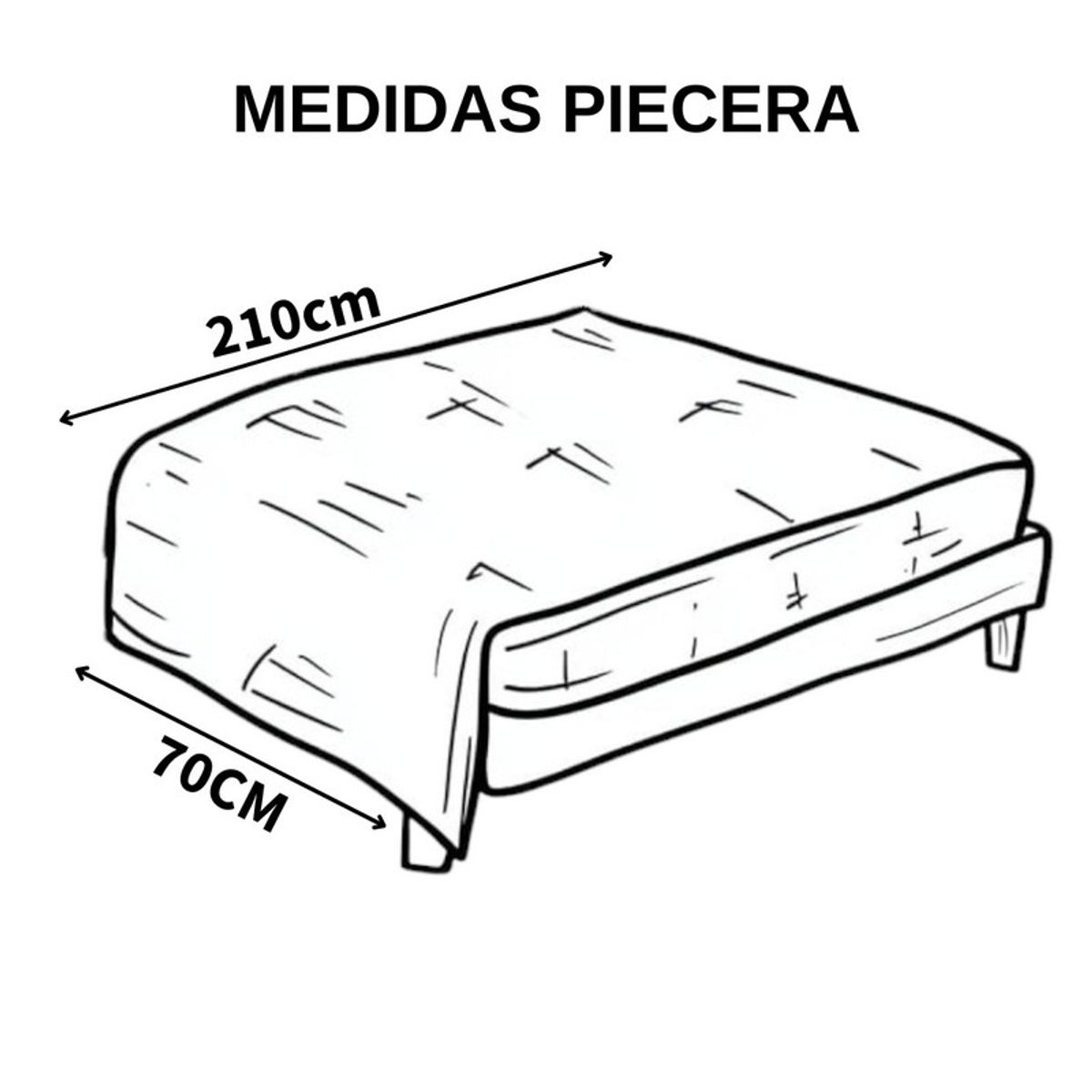 GENERICO - Juego De Piecera Texturizada Medida 70x210cm Pie De Cama Blanco