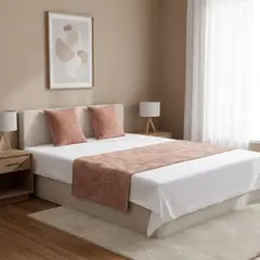 GENERICO - Juego De Piecera Chenille Medida 70x210cm Pie De Cama Rosado