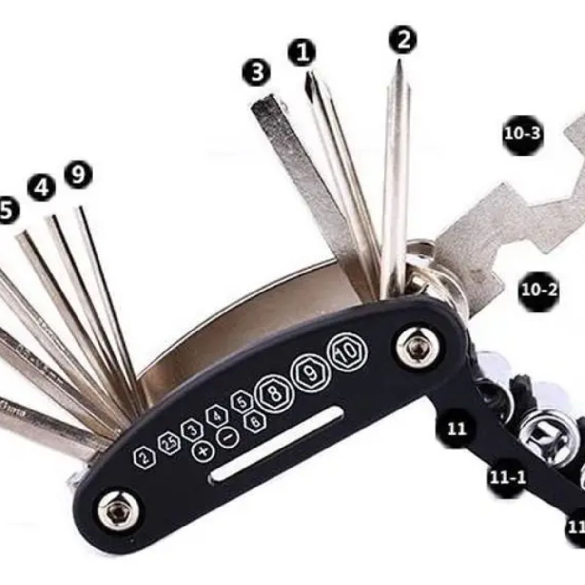 GENERICO - Kit Herramientas 11 En 1 Para Bicicleta Llaves Allen