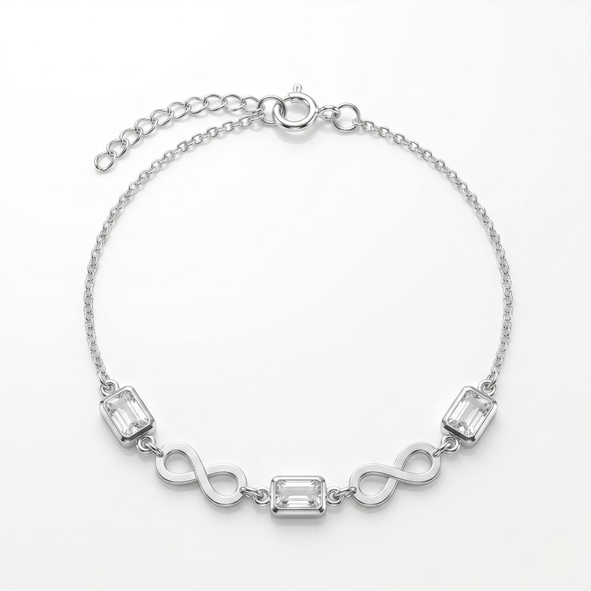 LK LUKSO - Pulsera Infinito Circón Elegante Plata 925