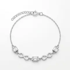 LK LUKSO - Pulsera Infinito Circón Elegante Plata 925