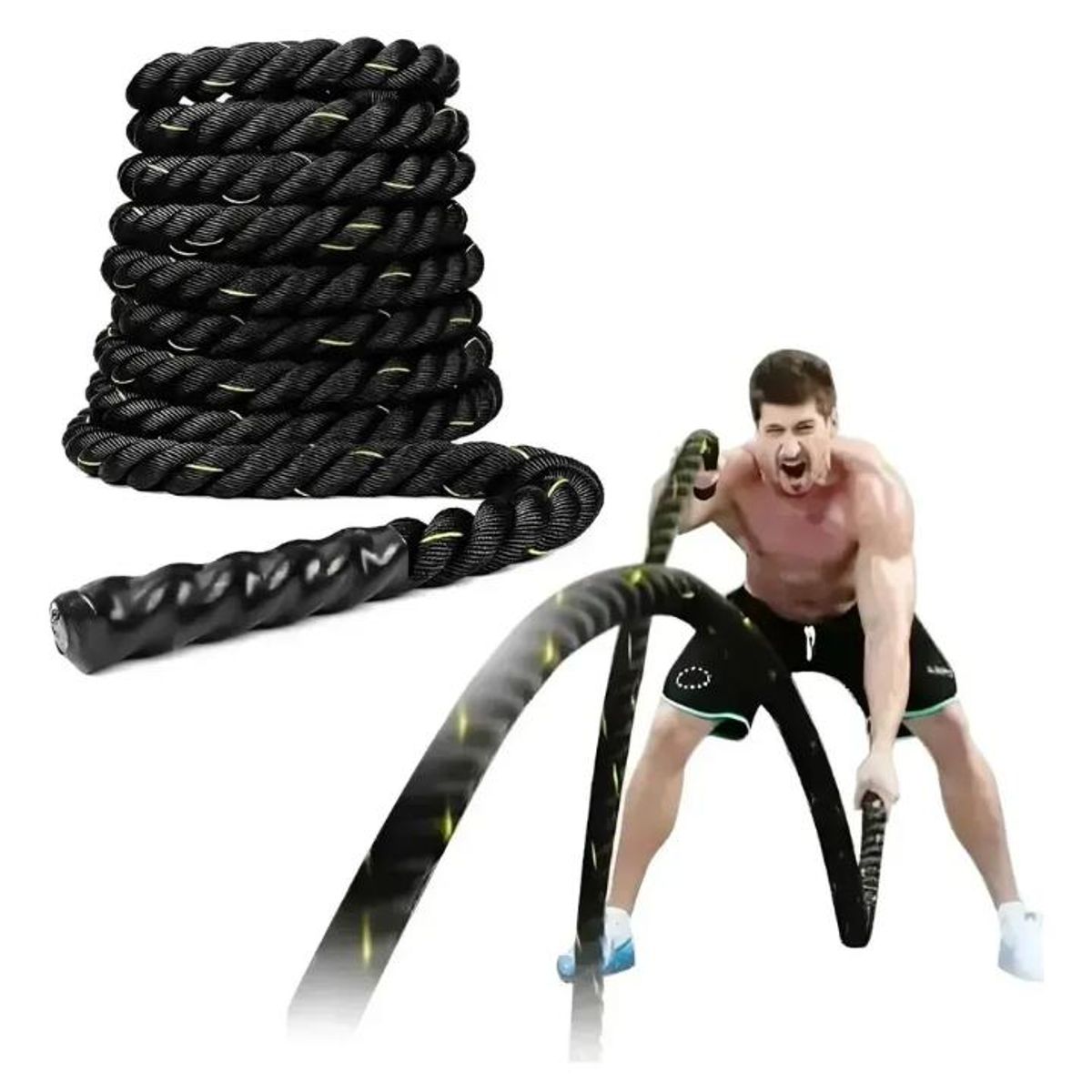 GENERICO - Cuerda funcional battle rope 9metros 38mm