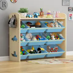COBABY - ORGANIZADOR DE JUGUETES MADERA CELESTE 9 CAJAS