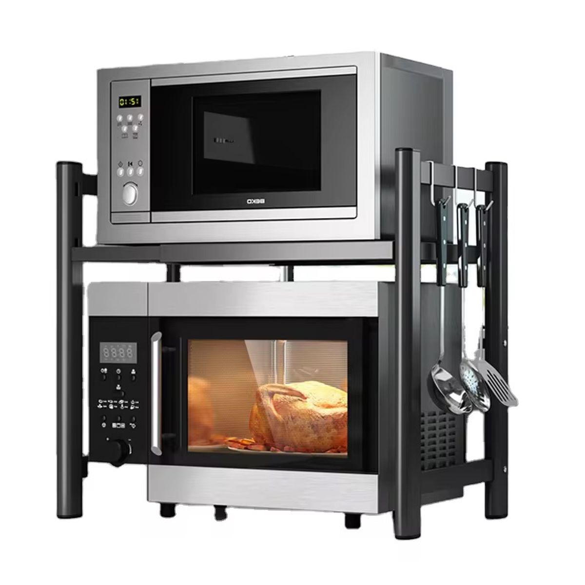 GENERICO - Estante Repisa cocina Extensible Para Horno Microondas Organizador Negro