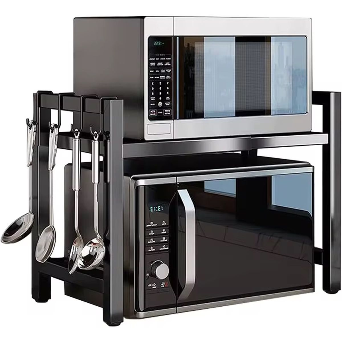 GENERICO - Estante Repisa cocina Extensible Para Horno Microondas Organizador Negro
