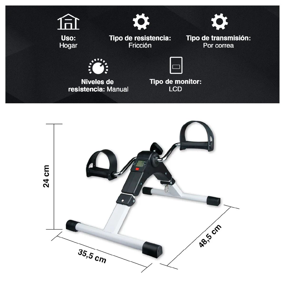 GENERICO - Ejercitador De Pedal Portátil Para Piernas Y Brazos