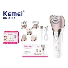 KEMEI - Maquina Afeitadora Profesonal km-7115 Color Rosada 6IN1