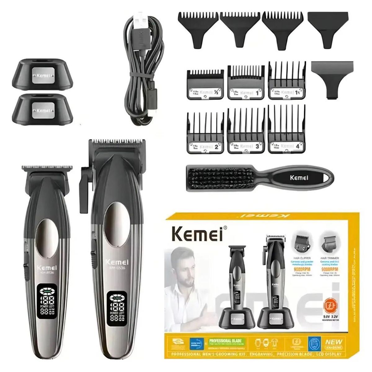 KEMEI - Maquina Corta pelo Profesonal KEMEI km-8836 Color NegroGris