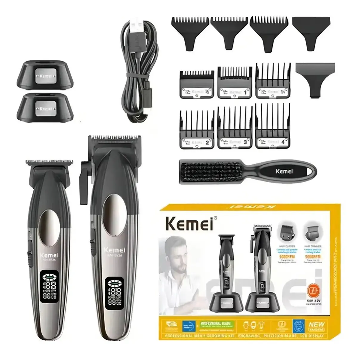 KEMEI - Maquina Corta pelo Profesonal KEMEI km-8836 Color NegroGris