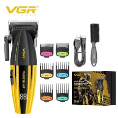 VGR - Maquina Cortar pelo Profesional V-285C de 9000RPM Color NegroAmarilla