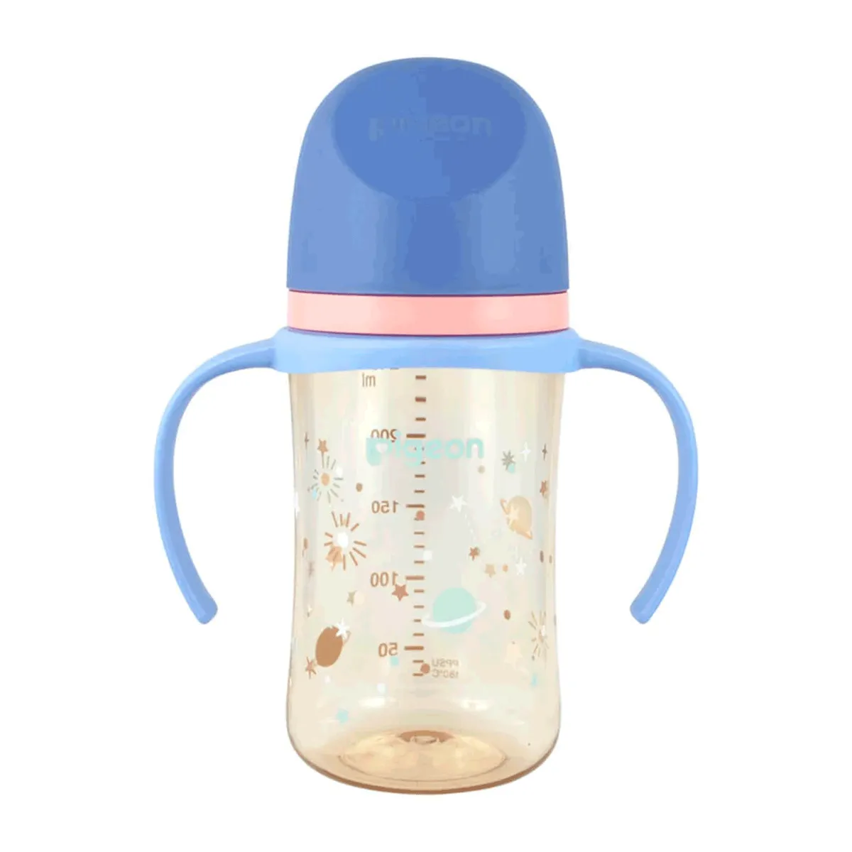 PIGEON - Biberón Mamadera Softouch Planets 3 con Asa 240 ml Pigeon