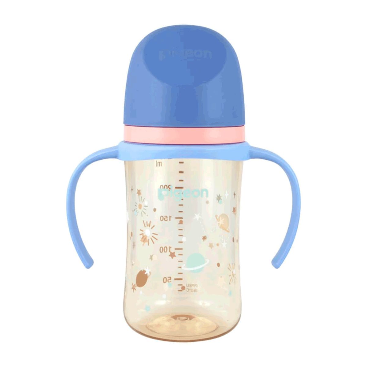 PIGEON - Biberón Mamadera Softouch Planets 3 con Asa 240 ml Pigeon