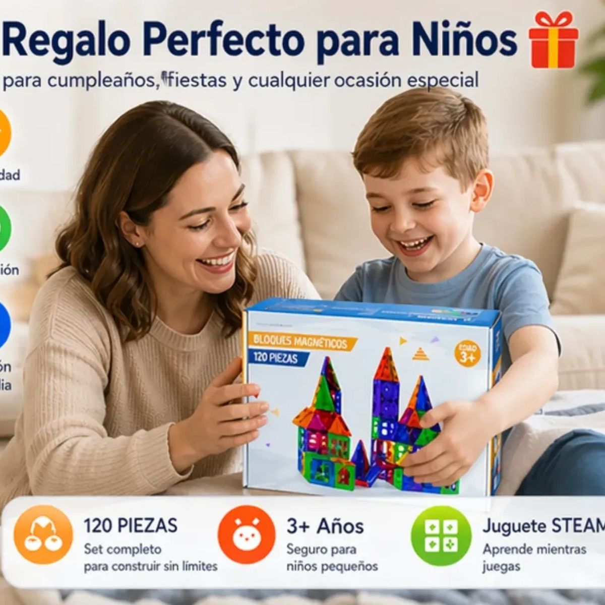 GENERICO - Juego De Bloques De Construcción Magnéticos 3d 120 Piezas