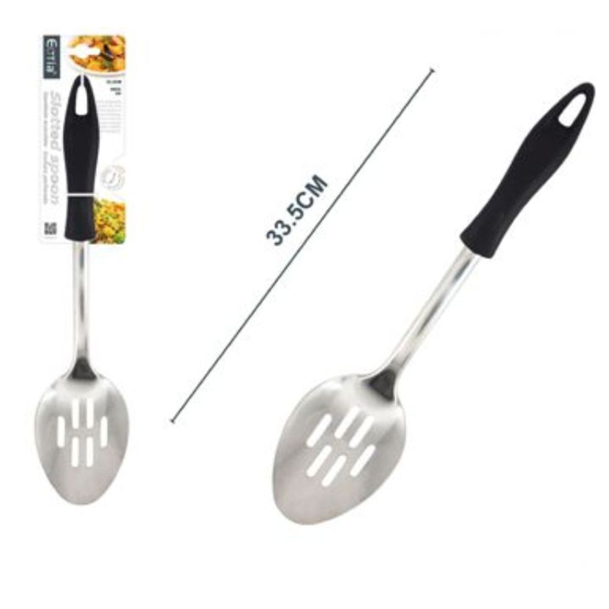 GENERICO - Cuchara Calada De Cocina 33.5 cm - Acero Inoxidable y Mango Ergonómico - 1 Unidad