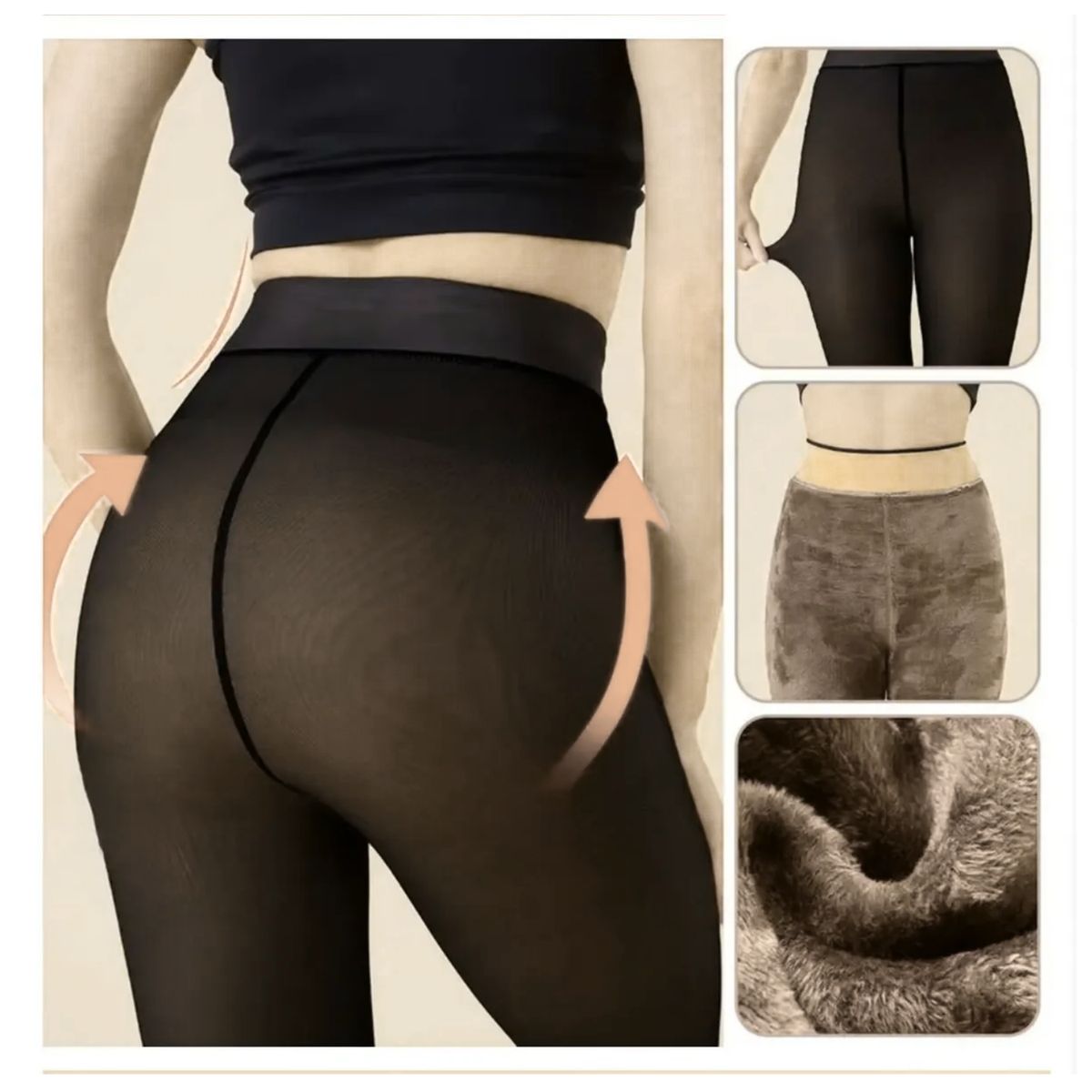 MOVI - Calza Efecto Piel para Mujer Talla Única