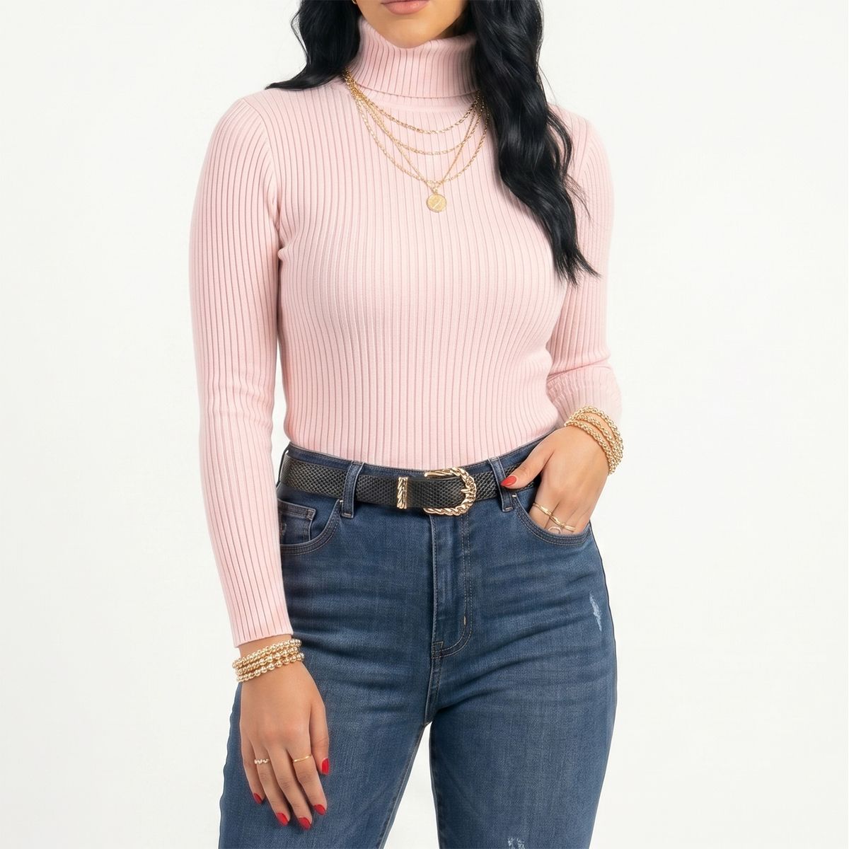 HIPSY SWIMWEAR - sweater beatle básico mujer invierno de punto colores