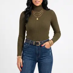 HIPSY SWIMWEAR - Sweater beatle básico mujer invierno de punto colores