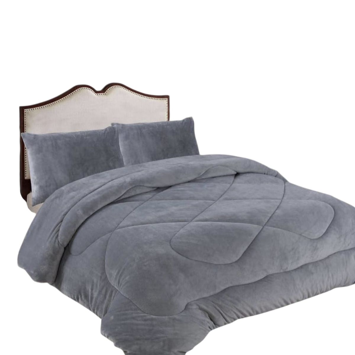 GENERICO - Cobertor  Plush con Choporro, 2 plazas, Gris