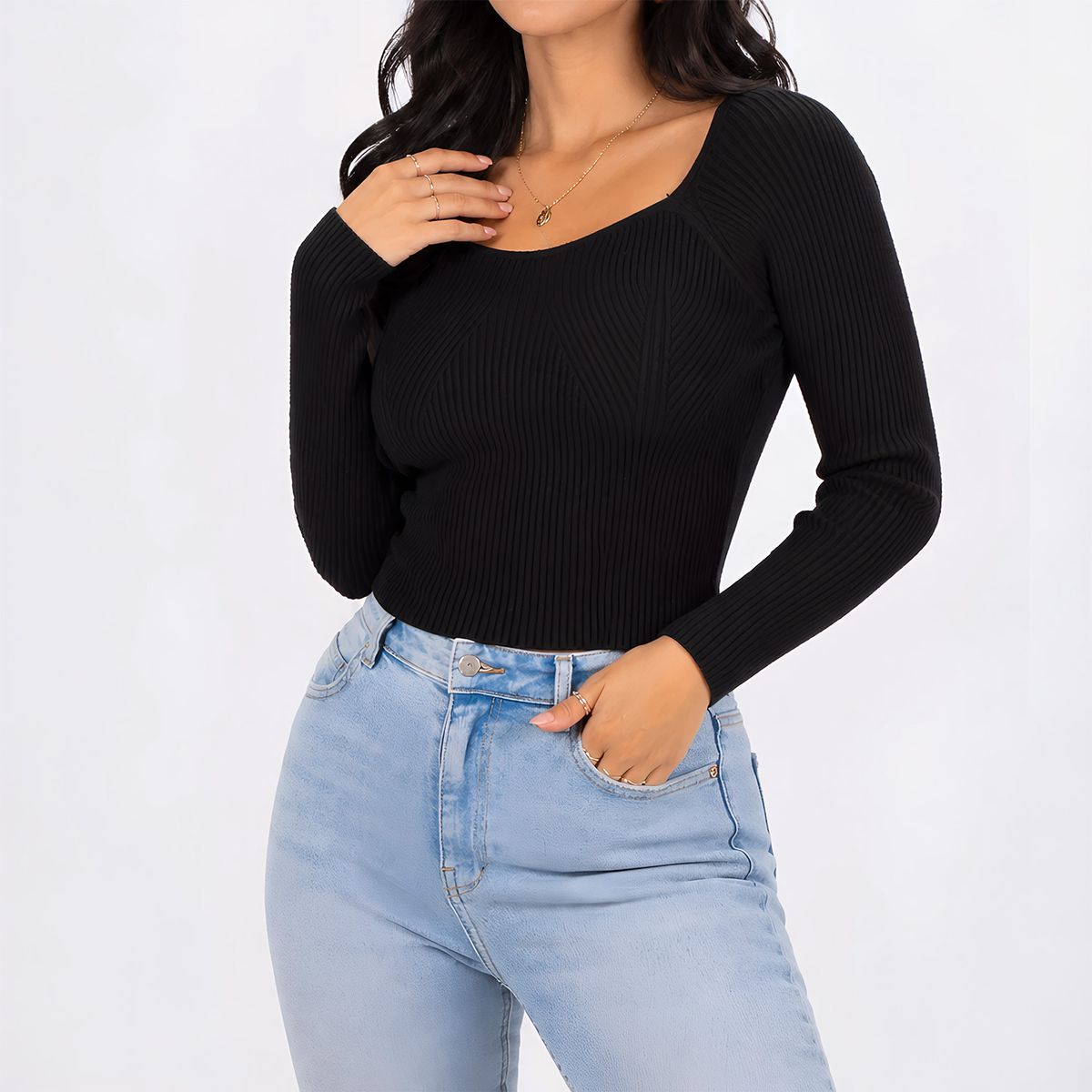 HIPSY SWIMWEAR - Sweater crop mujer invierno colores