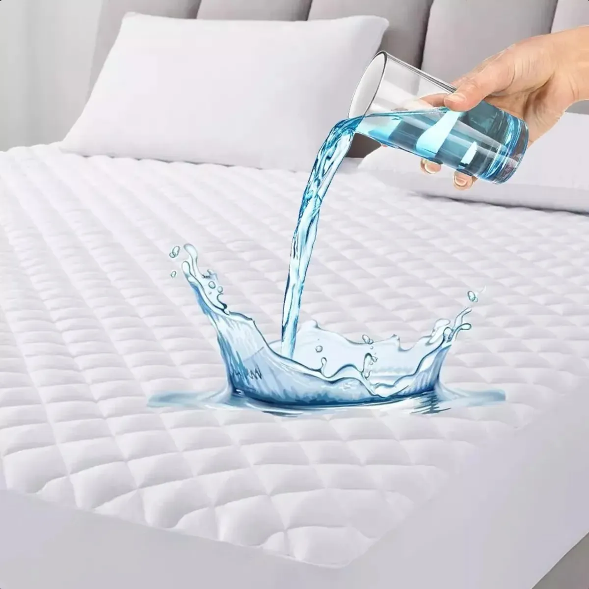 ZEE DREAMS - Cubrecolchon Impermeable Hipoalergénico Blanco