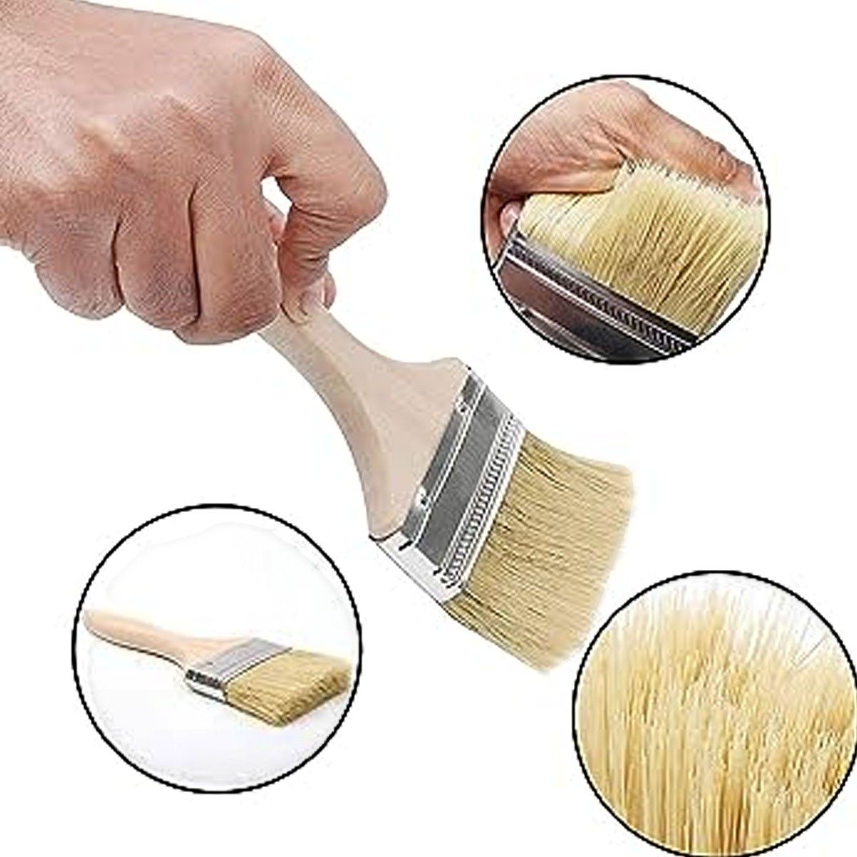 GENERICO - PACK 9 Brochas Pintar  2 1/2 + 1 1/2 + 3/4 pulg Cerda Mixta. (3SET)
