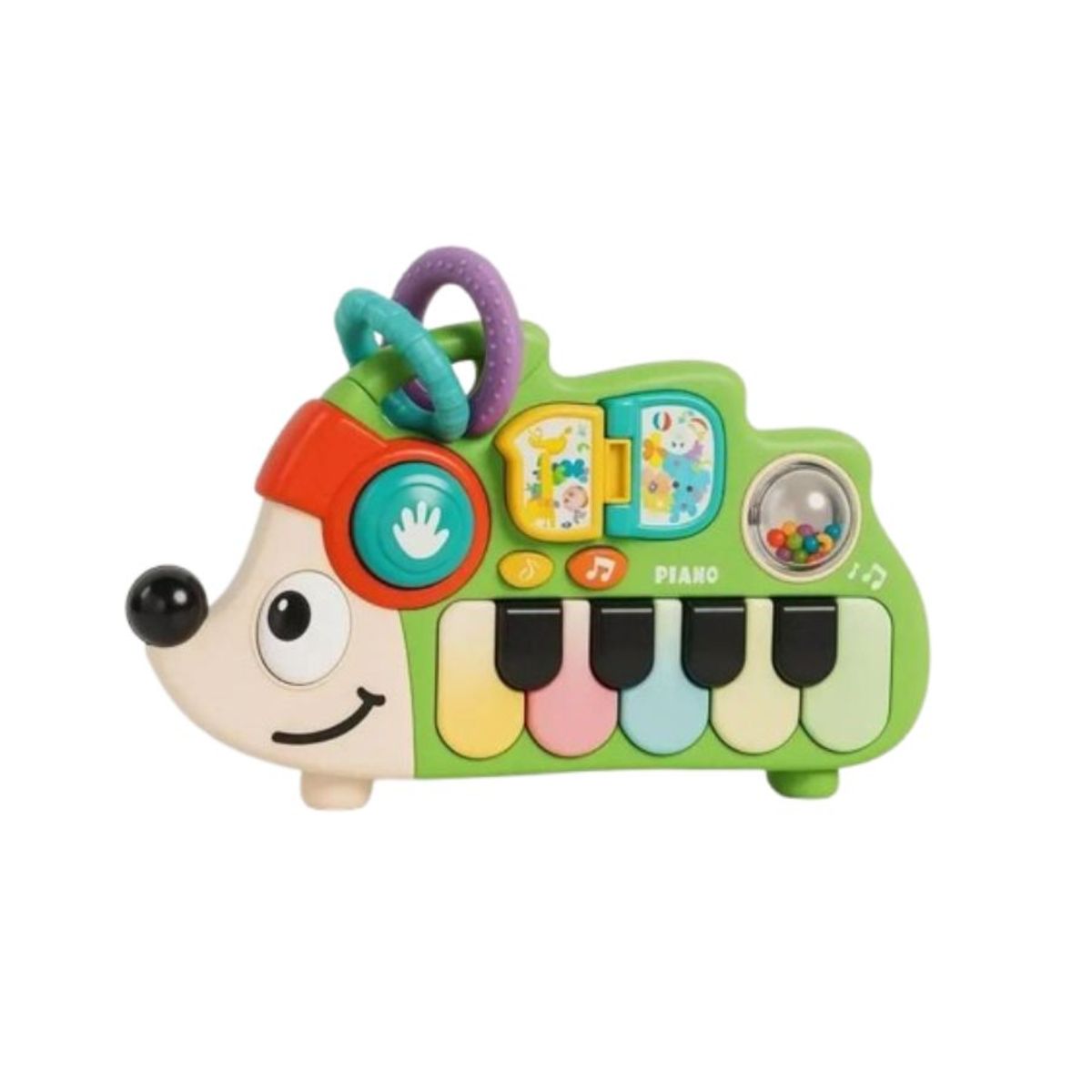 GENERICO - Piano Musical Didáctico para Bebés con Diseño de Erizo Luces y Sonidos Verde