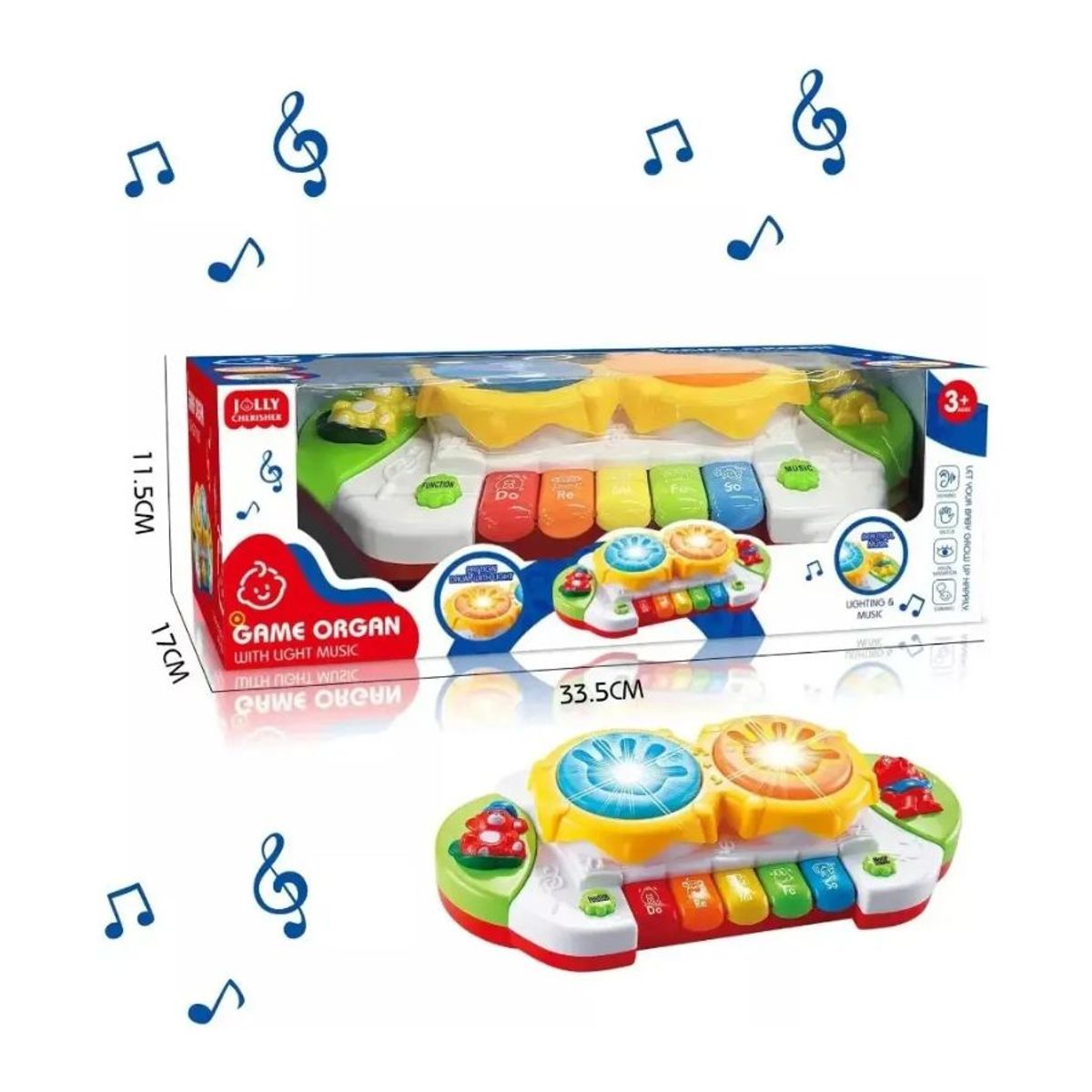 GENERICO - Juguete Piano y Tambor Musical Interactivo con Luces y Sonido para Bebés
