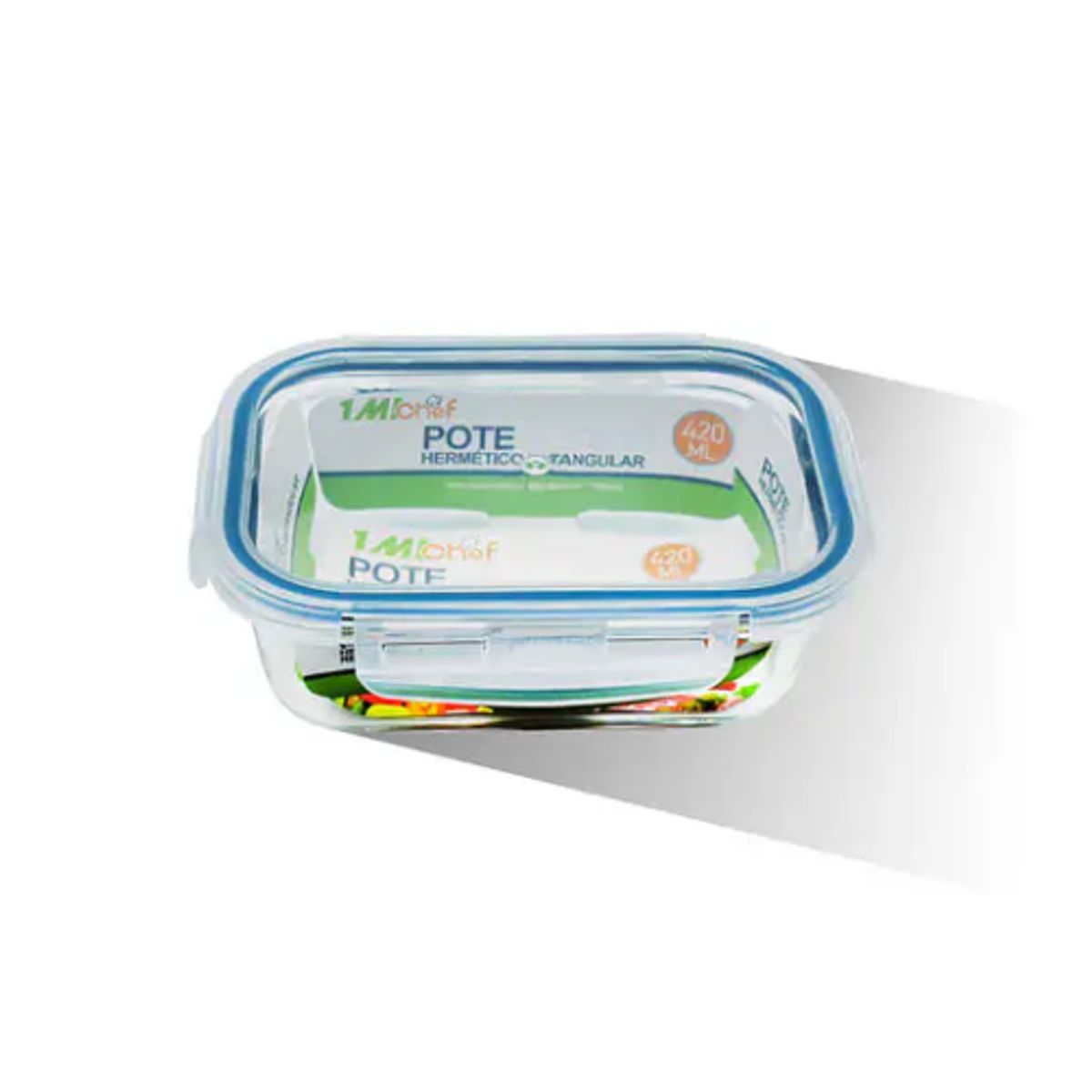 GENERICO - Contenedor Hermético de Vidrio RECTANGULAR- Tapa con Válvula y Cierre de Seguridad 750ml