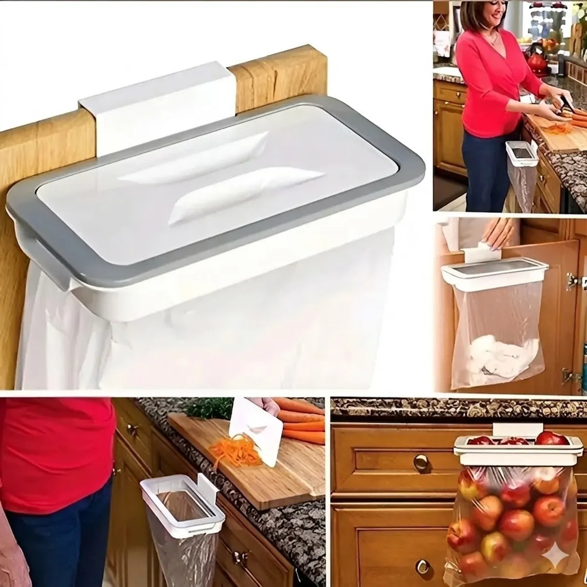 GENERICO - Soporte colgante para bolsas de basura ideal en Cocinas y Baños