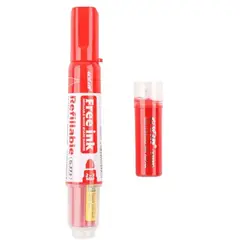 GENERICO - Set 3 Plumones Recargables Para Pizarras + 3 Recargas Rojo