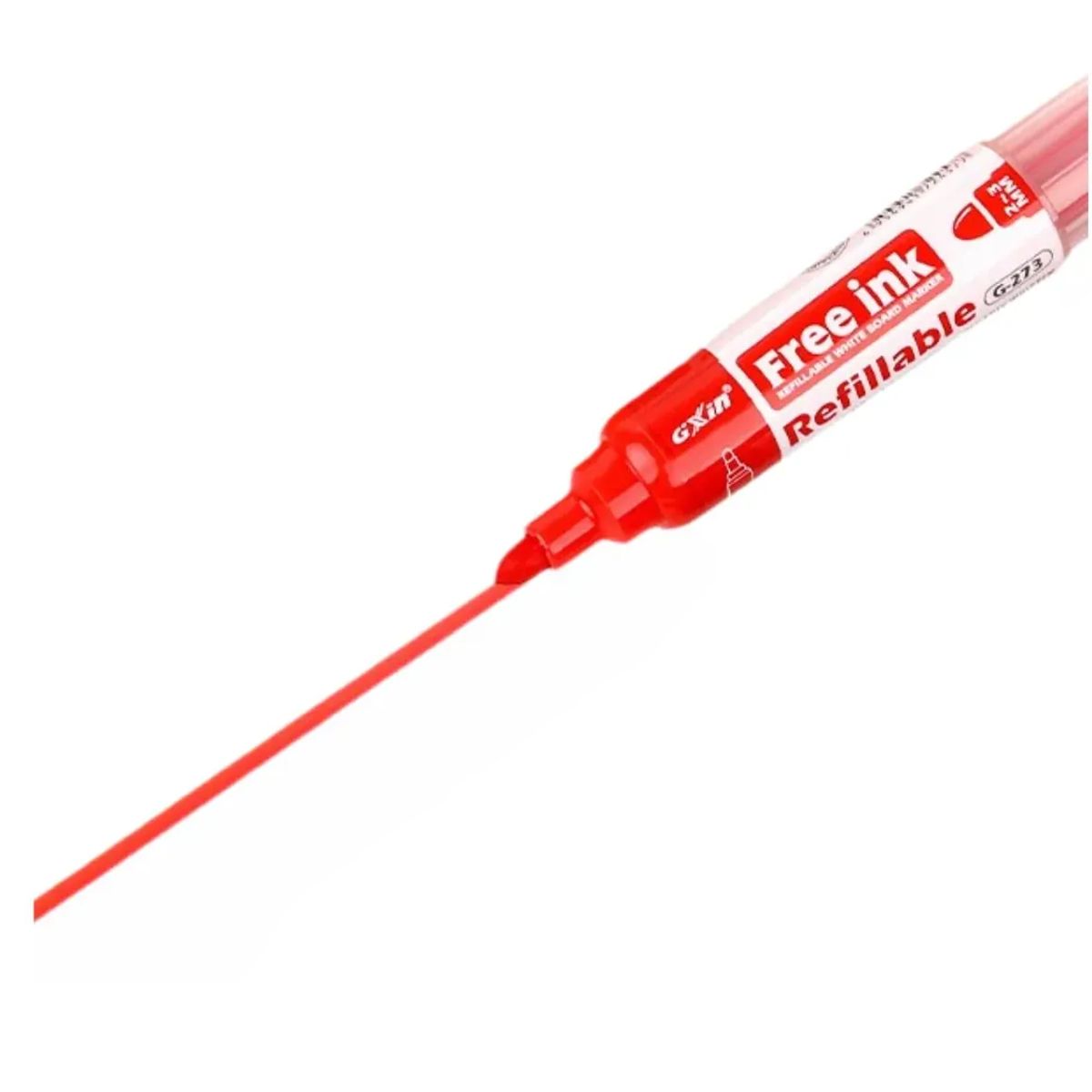 GENERICO - Set 3 Plumones Recargables Para Pizarras + 3 Recargas Rojo