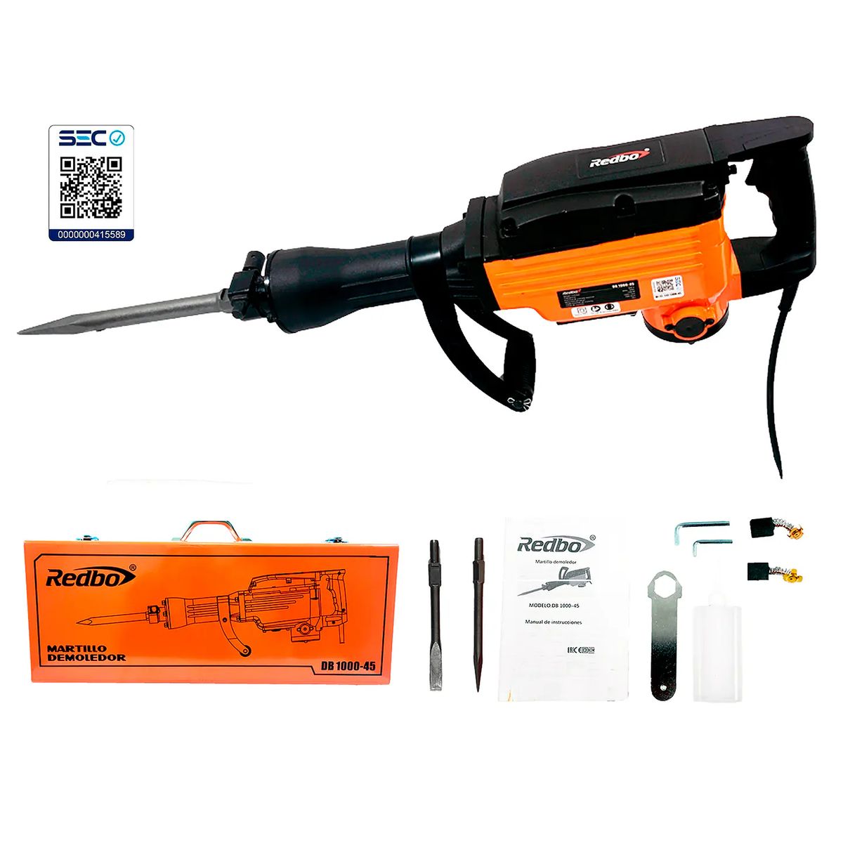 REDBO - MARTILLO DEMOLEDOR ELECTRICO 1100W 45J REDBO DB 1000-45