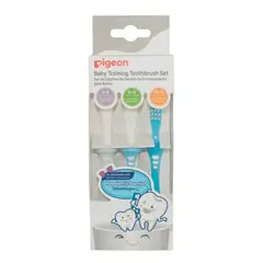 PIGEON - Cepillos Dentales De Aprendizaje de 3 Pasos Celeste