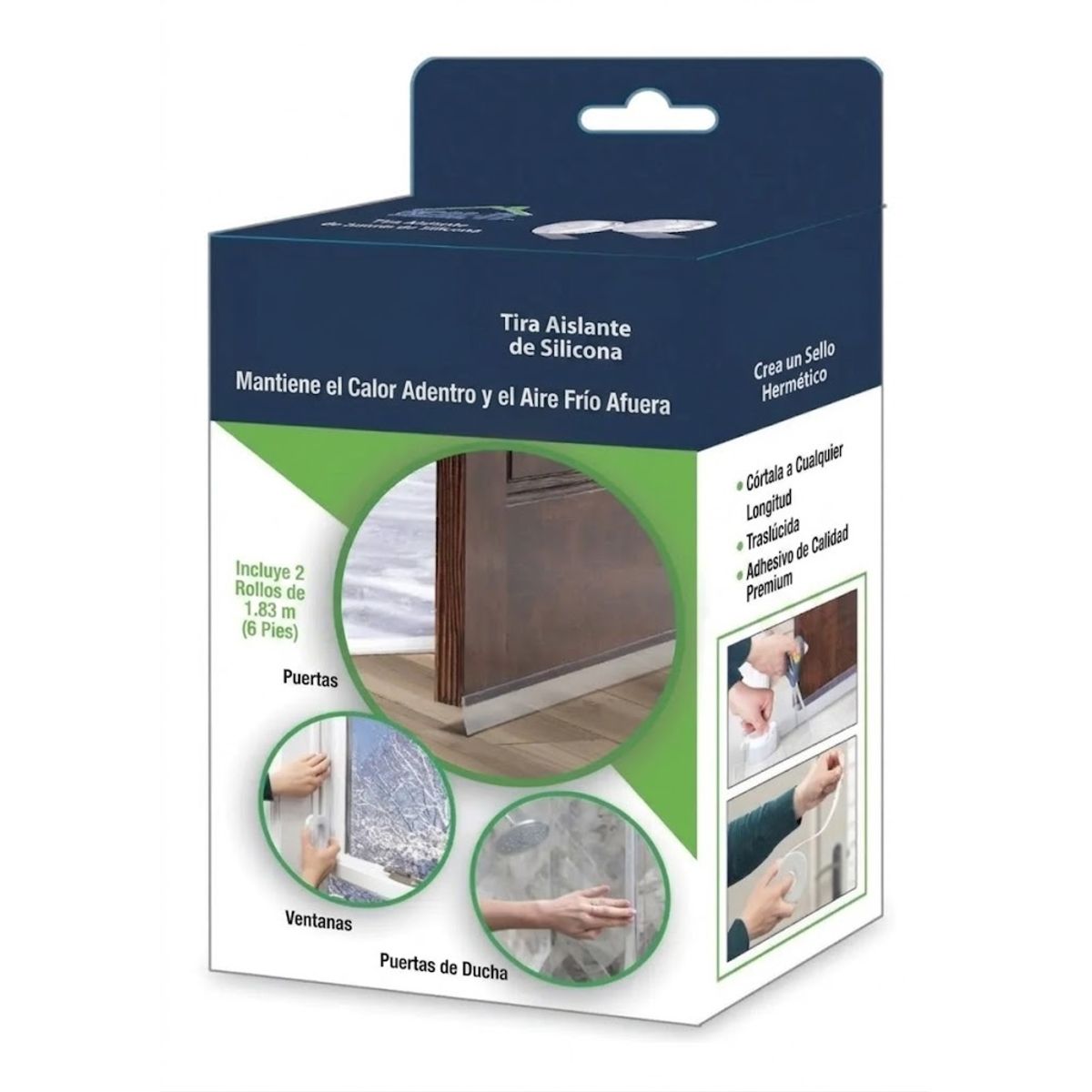 GENERICO - Pack 2 Cinta Aislante Silicona para Puertas Ventanas Ducha