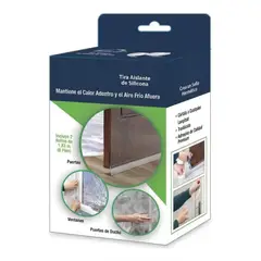 GENERICO - Pack 2 Cinta Aislante Silicona para Puertas Ventanas Ducha