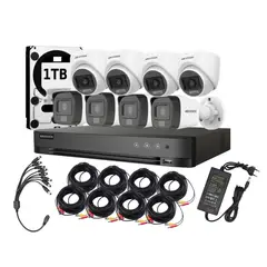 HIKVISION - Kit 8 Cámaras Lite Smart Dual Light 4 Bala y 4 Domo