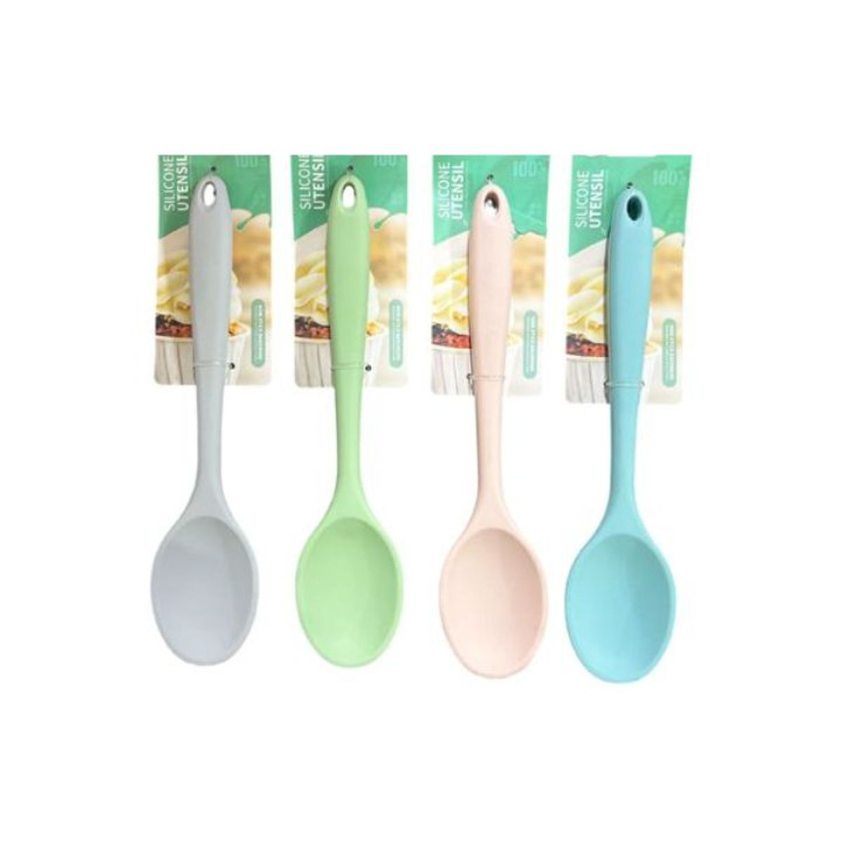 GENERICO - Cuchara De Cocina De Silicona Premium - 1 Unidad - Colores Surtidos 28cm