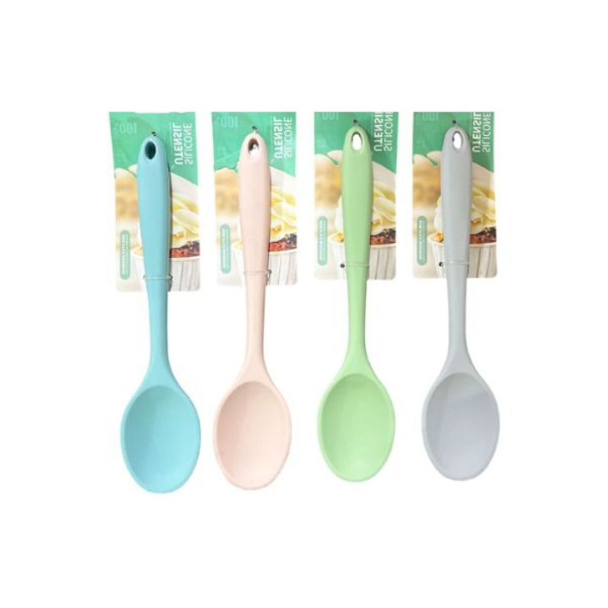 GENERICO - Cuchara De Cocina De Silicona Premium - 1 Unidad - Colores Surtidos 28cm