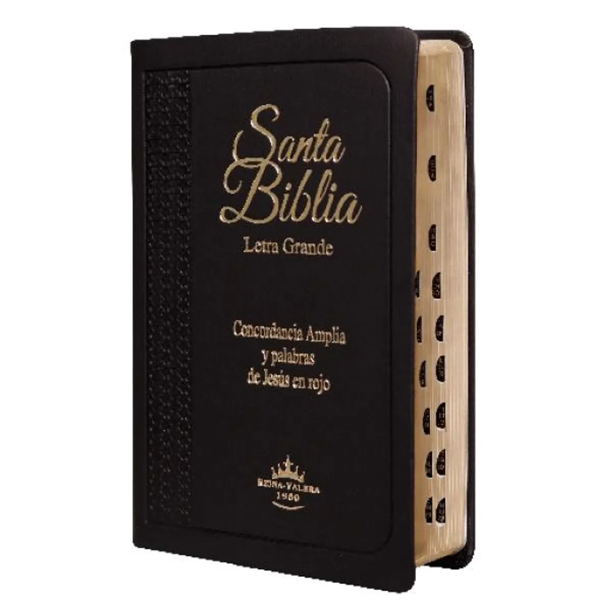 SOCIEDAD BIBLICA CHILENA - Biblia RVR60 Letra Grande, índice, tapa negra y canto dorado